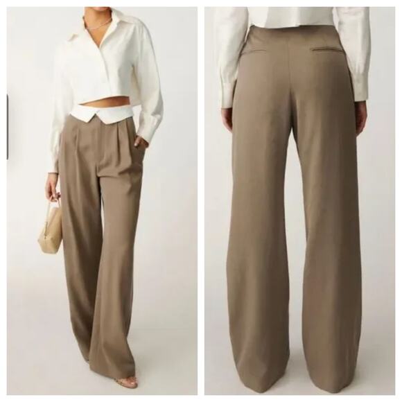 Reformation Pants - Reformation Stevie High Rise Pants NWT Size 2 Mushroom